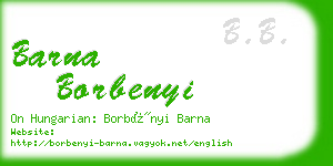 barna borbenyi business card